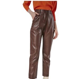 NAKD High Rise Faux Leather pants, Espresso Brown